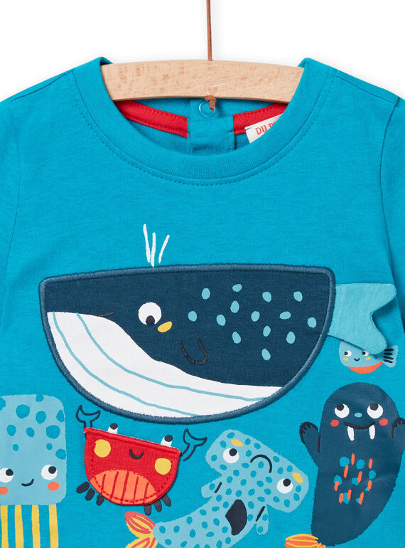 T-shirt manches courtes bleu bébé garçon NUFICTI2 / 22SG10U1TMCC215