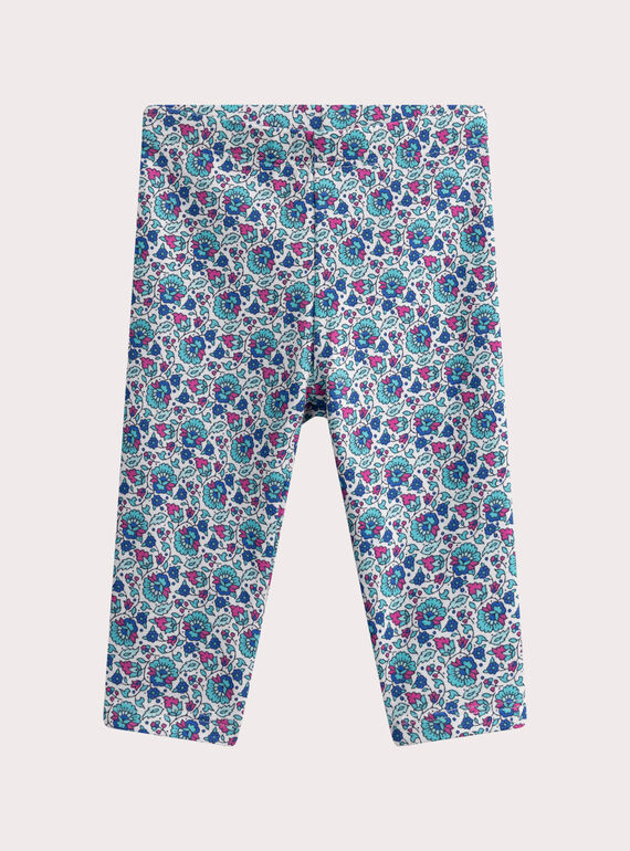 Legging blanc cassé à imprimé fleuri bébé fille WYIBOLEG / 25SI09R1CALA001