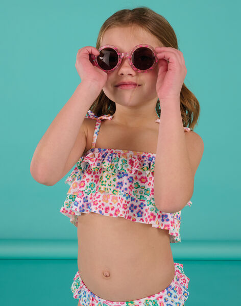 Haut de maillot de bain et culotte multicolore à imprimé fleuri. RYABIK1 / 23SI01R1MAI000