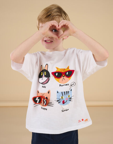 T-shirt à manches courtes à motif chats - Mixte ROSPATI5 / 23S902P5TMC000
