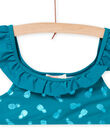Maillot de bain bleu pétrole enfant fille NYABIK2 / 22SI01L6MAI716