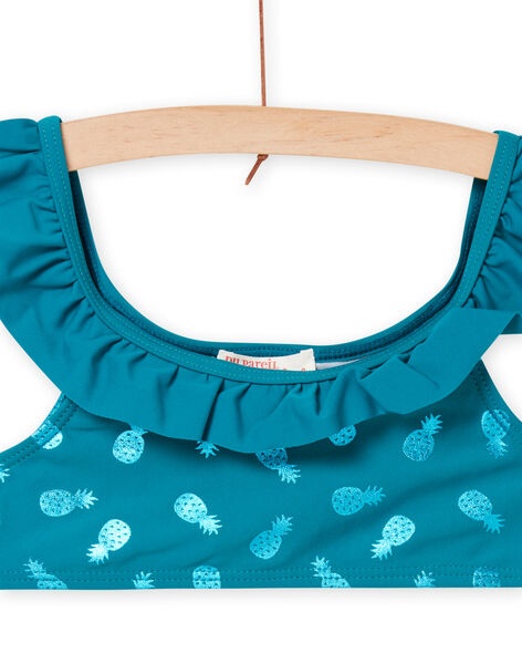Maillot de bain bleu pétrole enfant fille NYABIK2 / 22SI01L6MAI716