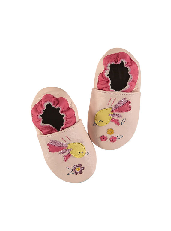 Chausson bébé fille en cuir FNFBIRD / 19SK3735D3S404