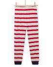 Pyjama gris chiné et rouge phosphorescent enfant garçon NEGOPYJDINO / 22SH12G7PYJJ920