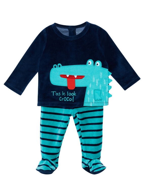 Pyjama bébé garçon en velours  JEGAPYJCRO / 20SH14C1PYJ720