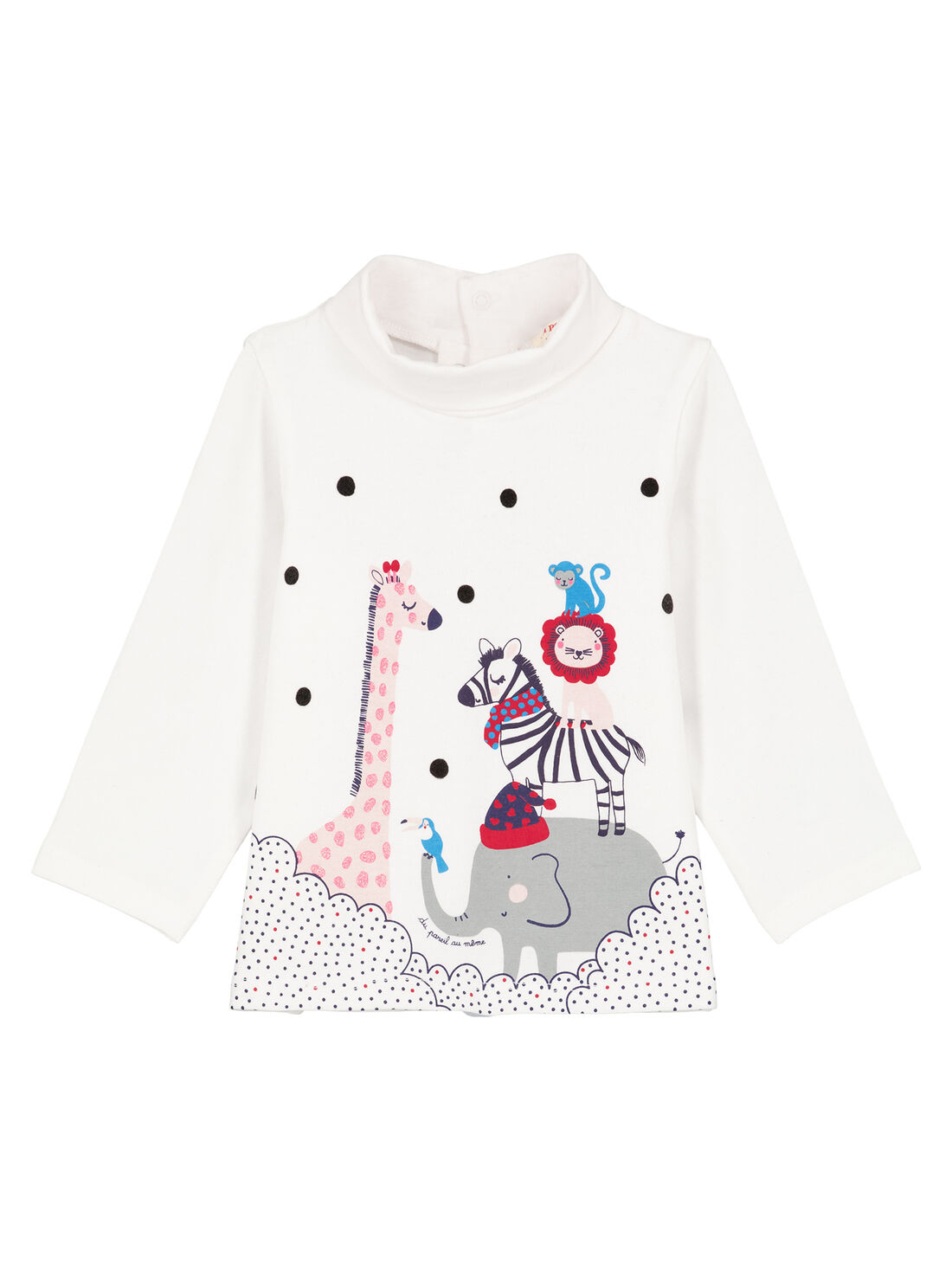 Tee shirt a manches longues col montant bebe fille Bebe DPAM