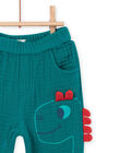 Pantalon en double gaze vert PUPRIPAN1 / 22WG10P1PAN060