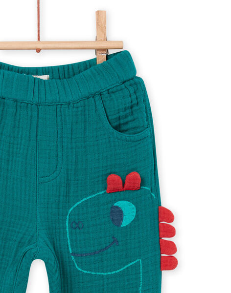 Pantalon en double gaze vert PUPRIPAN1 / 22WG10P1PAN060