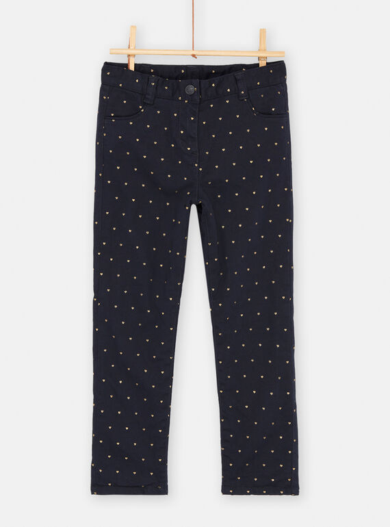 Pantalon noirine à imprimé cur pour fille SAKHOPANT3 / 23W901Q3PANC243