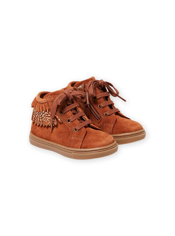 Baskets à franges camel bébé fille MIBASFRANGE / 21XK3751D3F804