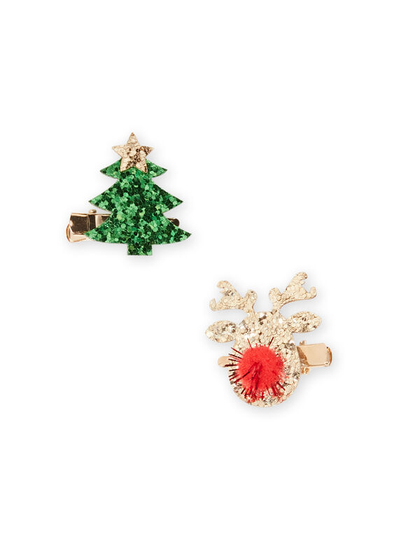 Lot de 2 barettes de Noël assorties enfant fille MYANOCLIC3 / 21WI01T7BRTK008