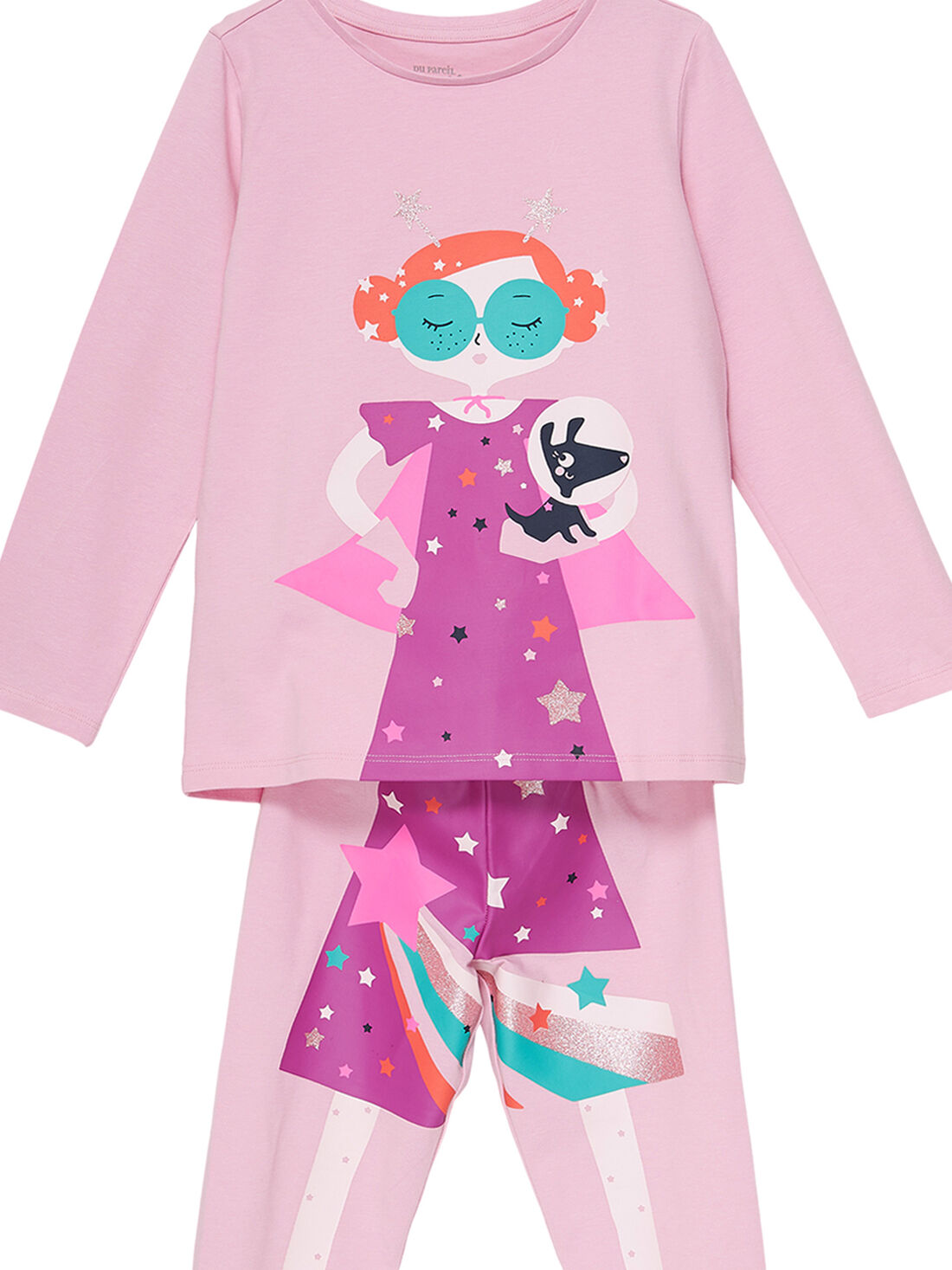 Pyjama déguisement rose enfant fille avec son range-pyjama : Catalogue DPAM  enfant | DPAM