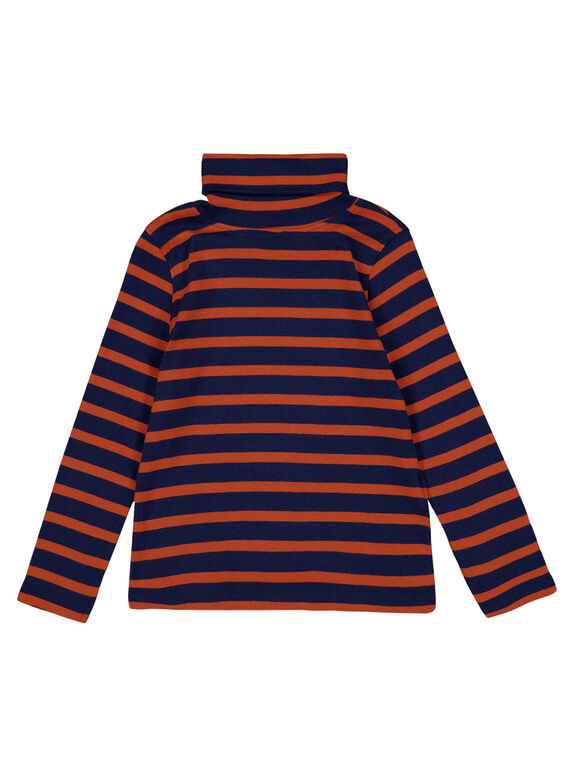 Sous Pull en côtes Marine rayé Rouille GOJOSOUP6 / 19W902L6D3B070
