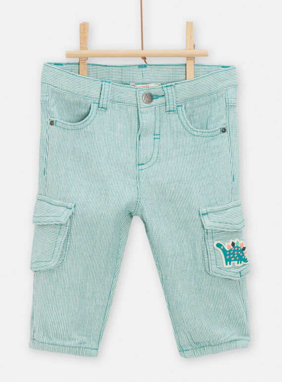 Pantalon à pinces émeraude pour bébé garçon TUCOPAN1 / 24SG10N1PAN608