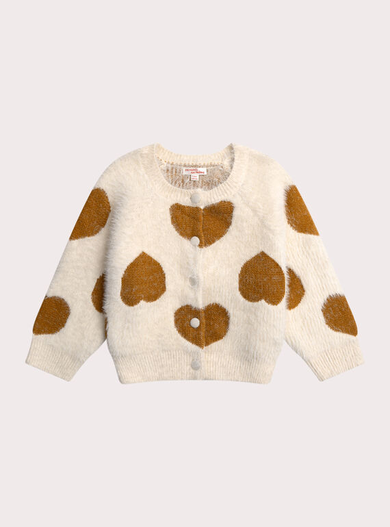 Cardigan en maille plume imprimé coeur  XACOCAR2 / 25W901O4CAR003