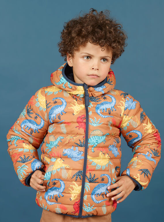Blouson à capuche matelassé et réversible enfant garçon MOGROBLOU1 / 21W90254BLO804
