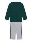 Ensemble pyjama en molleton vert à motif voitures enfant garçon MEGOPYJCAR / 21WH1299PYJ060