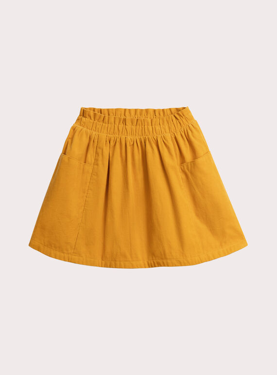 Jupe réversible en velours côtelé léopard pour fille VABAJUP / 24W901Q1JUPB106