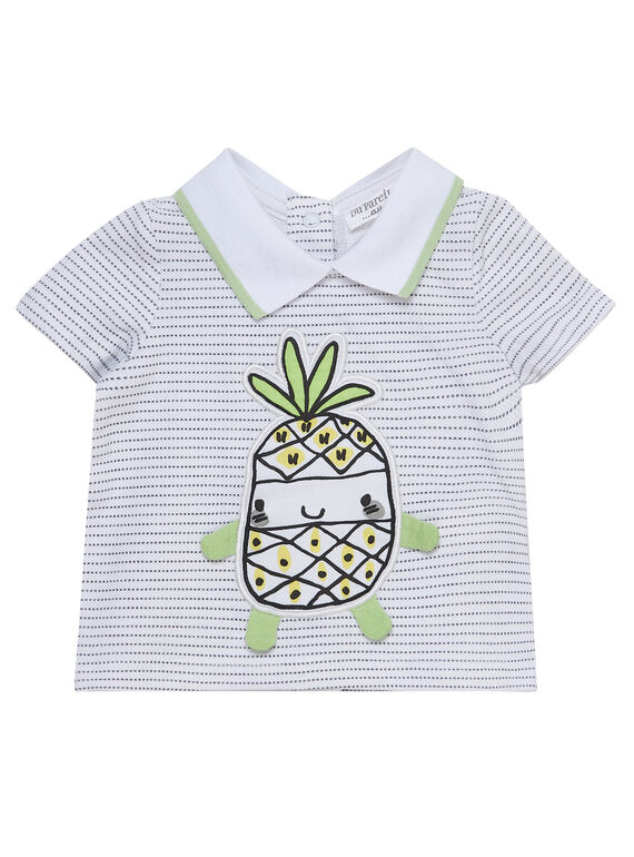 T-shirt manches courtes à rayures motif ananas JOU2TI1 / 20SF04M1TMC000