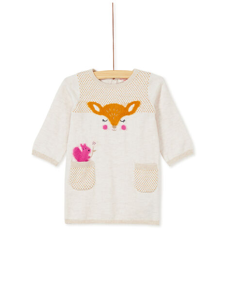 Robe Manche Longue Tricot Beige Bebe Fille Bebe Fille Bebe Dpam