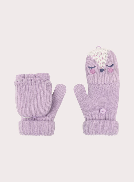 Moufles-mitaines violettes pour fille VYAJOGAN2 / 24WI01N1GAN328