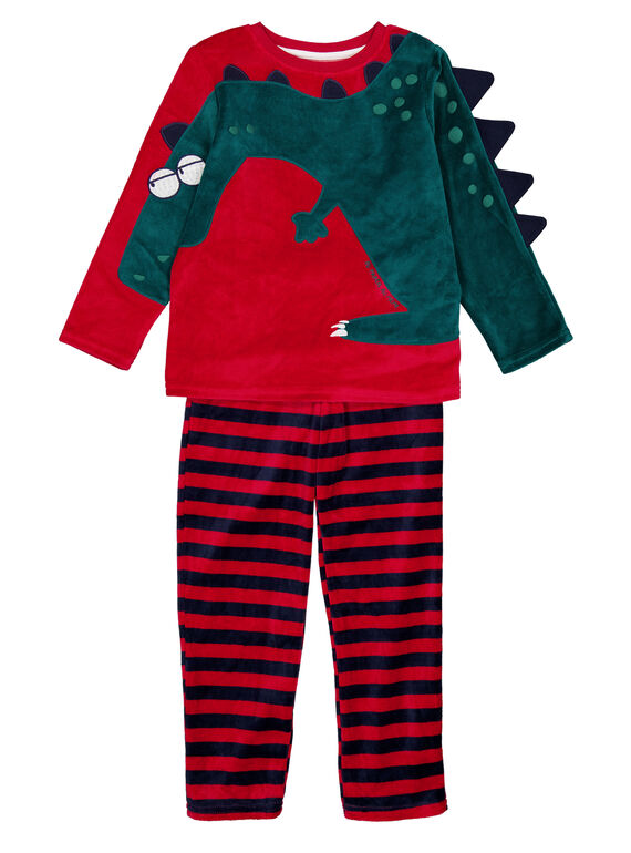 Pyjama bordeaux en velours enfant garçon  GEGOPYJROUG / 19WH12N2PYJF508