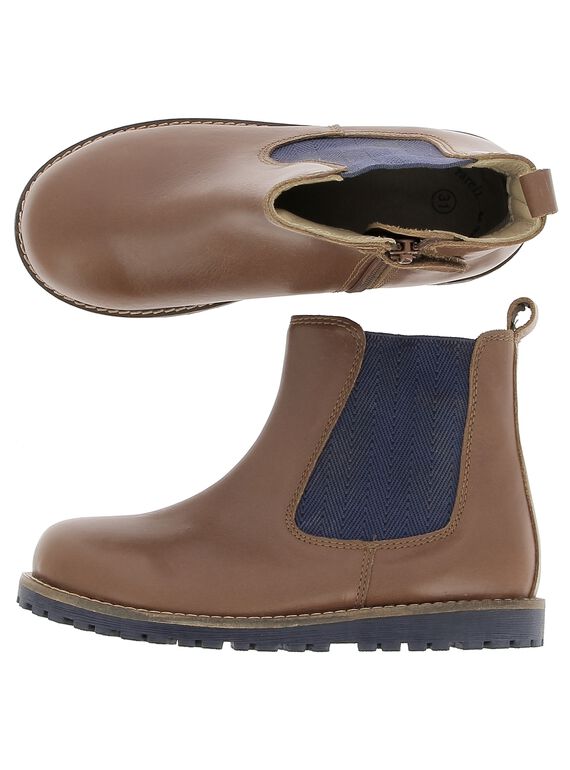 Boots en cuir garçon DGBOOTCHE2 / 18WK36T2D0D802