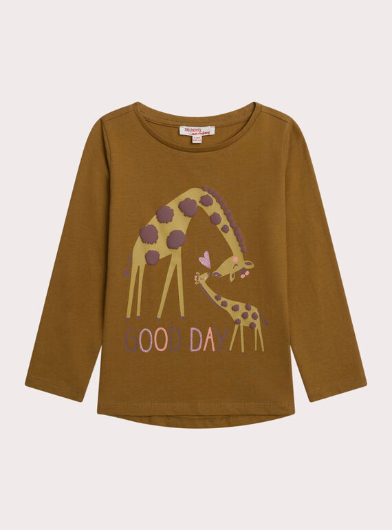 T-shirt jaune animation girafe  XACOTEE1 / 25W901O6TML107