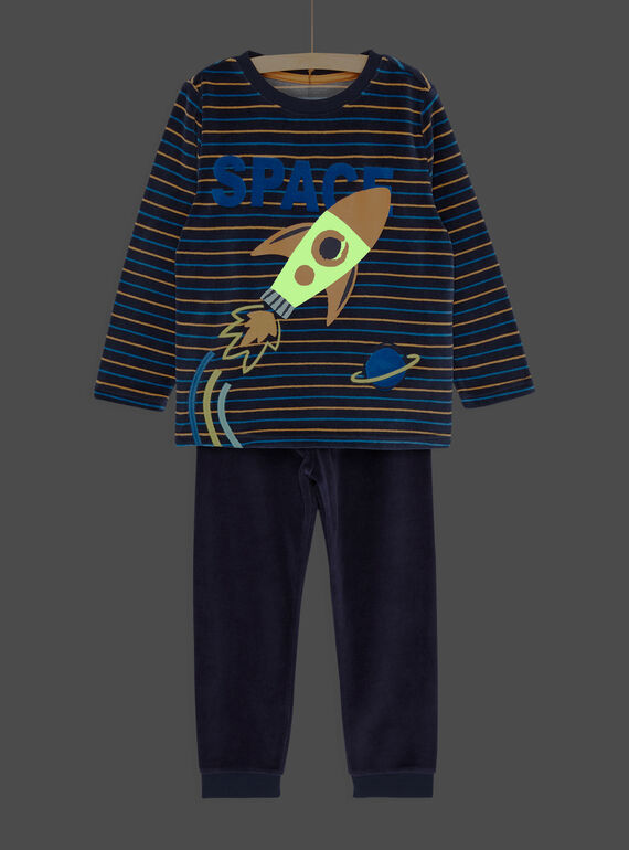 Ensemble pyjama phosphorescent bleu marine SEGOPYJFUZ / 23WH1251PYJ705