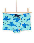 Short de bain turquoise à imprimé requins RYOMERSHOREQ / 23SI02R2MAIC200