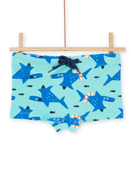 Short de bain turquoise à imprimé requins RYOMERSHOREQ / 23SI02R2MAIC200