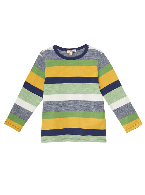 Tee shirt manches longues garçon rayé multicolore JOTROTEE1 / 20S902F1TMLC205