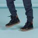 Bottes bleu marine fourrées à lacets enfant garçon
