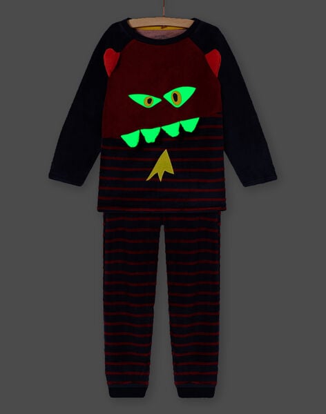 Ensemble pyjama motif monstre détails phosphorescents enfant garçon MEGOPYJMON / 21WH129APYJ719