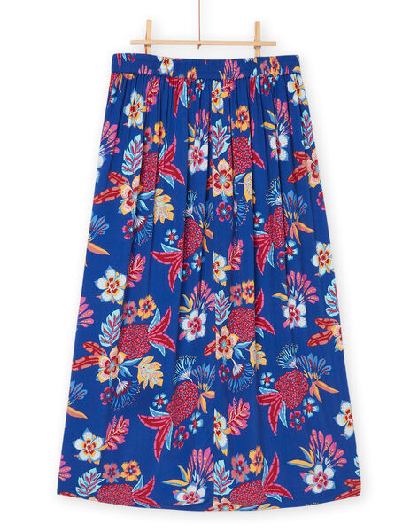 Jupe longue bleue à imprimé exotique Femme Adulte RAMUMJUP1 / 23S993G1JUP720