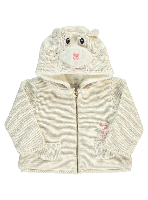 Veste à capuche doublée peluche bébé fille DIROUVES2 / 18WG0962VES001