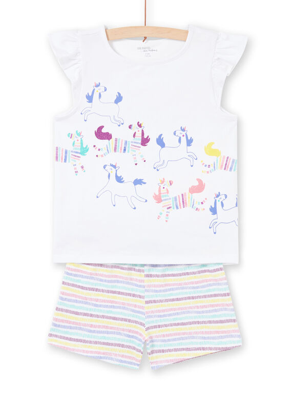 Pyjama short licornes enfant fille MEFAPYJRAY / 21WH1131PYJ000