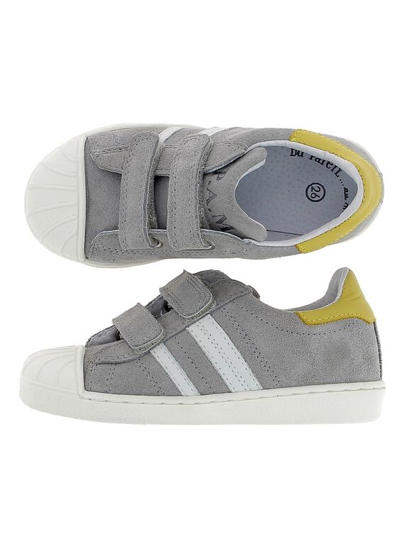 Tennis de ville en cuir garçon CGTENGREY / 18SK36W1D3G940