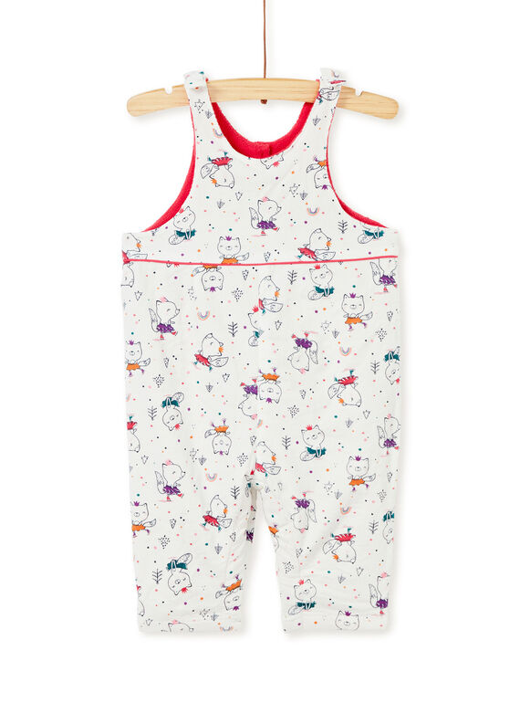 Combinaison blanche velours bébé fille KILUCOMB / 20WG09P1CBL001