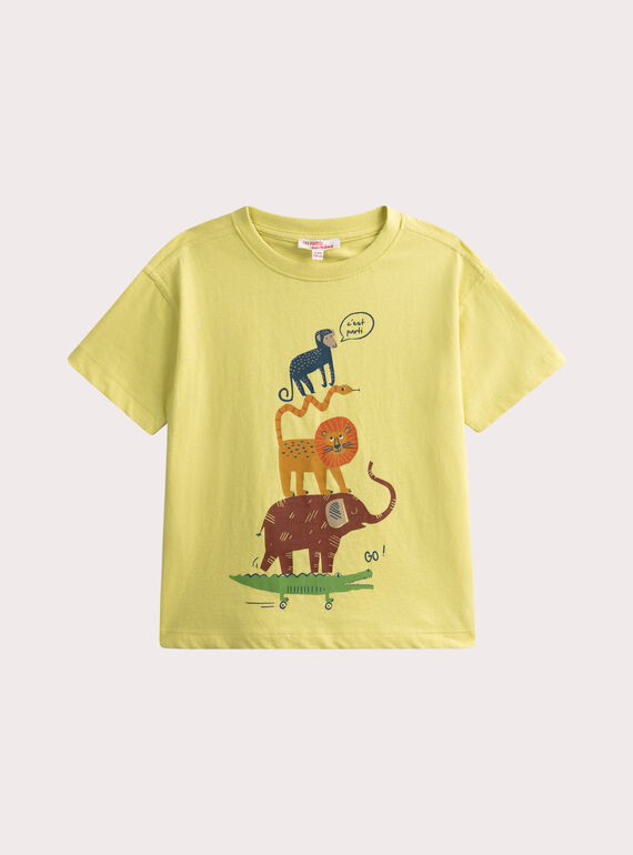 T-shirt jaune avec animation animalière  WOPRITI1 / 25S902S4TMC103