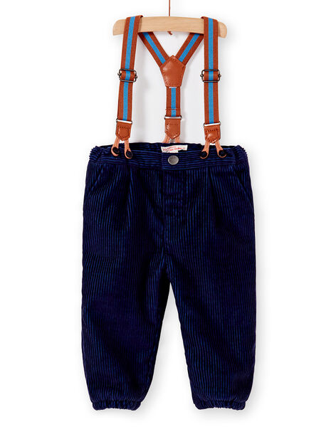 Pantalon En Velours Bleu Avec Bretelles Bebe Garcon Soldes Bebe Dpam