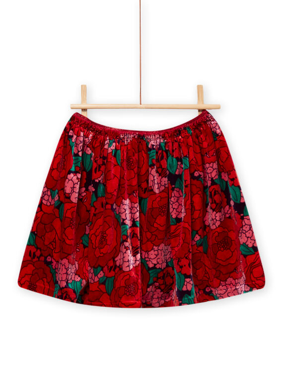 Jupe en velours à imprimé fleuri enfant fille MAFUNJUP2 / 21W901M3JUPH703