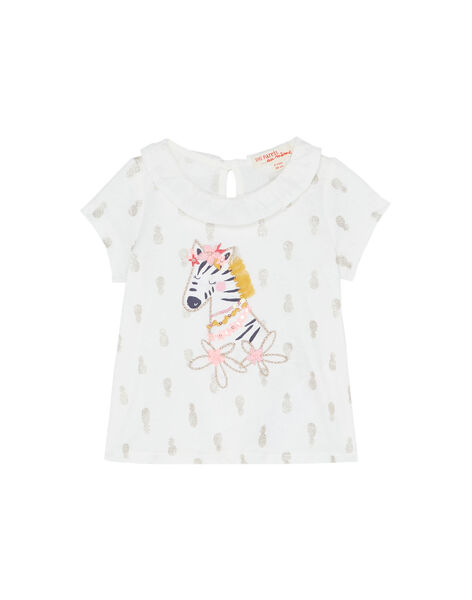 Tee Shirt Imprime Ecru Bebe Fille Bebe Dpam