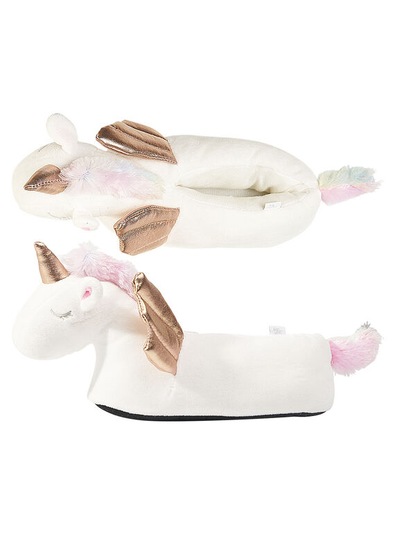 Chausson peluche licorne enfant fille GFBOOTLICO / 19WK35Z1PTD000