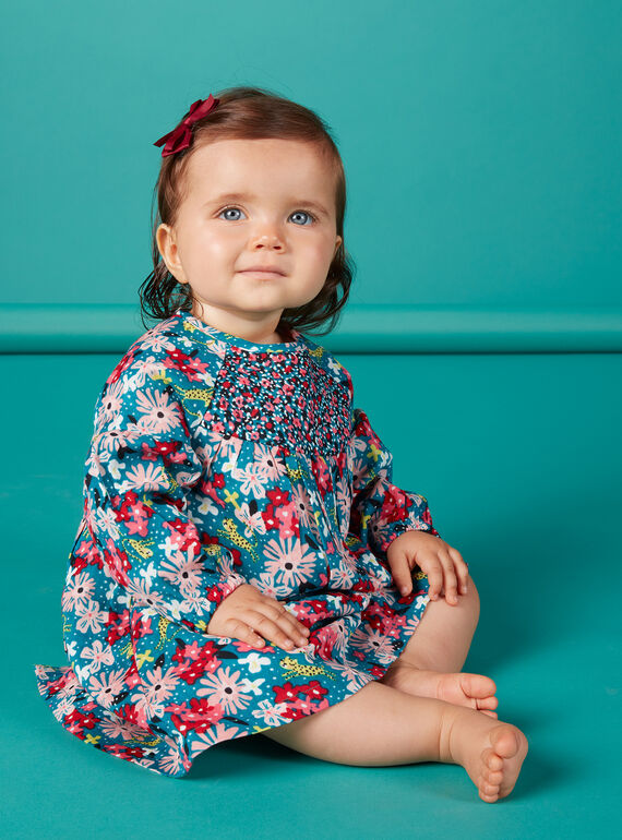 Robe maxi fleurs bébé fille KIBRIROB1 / 20WG09F2ROBC217