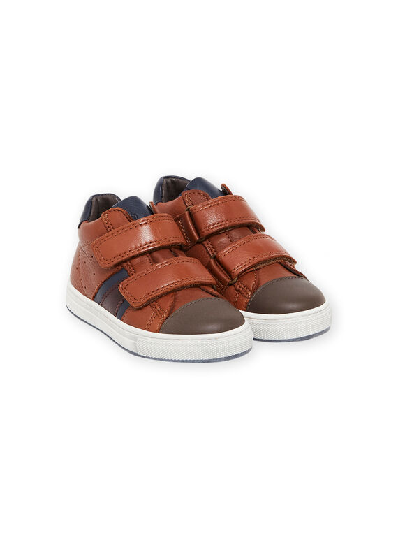 Baskets camel en cuir enfant garçon MOBASNEWTAN / 21XK3674D3F804