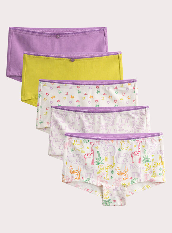 Shorty fantaisie lot de 5 pour enfant fille WEFAHOTSEM1 / 25SH11C4SHY001