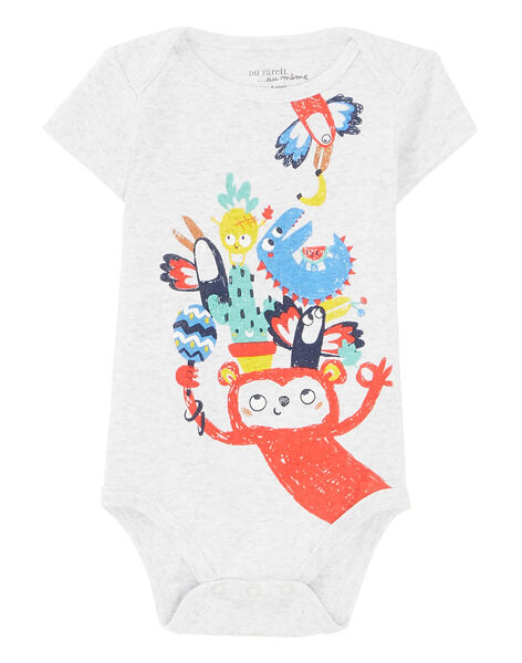 Body Bebe Garcon Manches Courtes Gris Chine Promotions Bebe Dpam