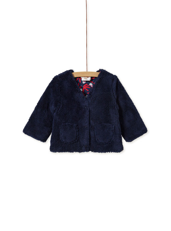 Gilet fausse fourrure marine bébé fille KIJOCAR2 / 20WG0953CAR070