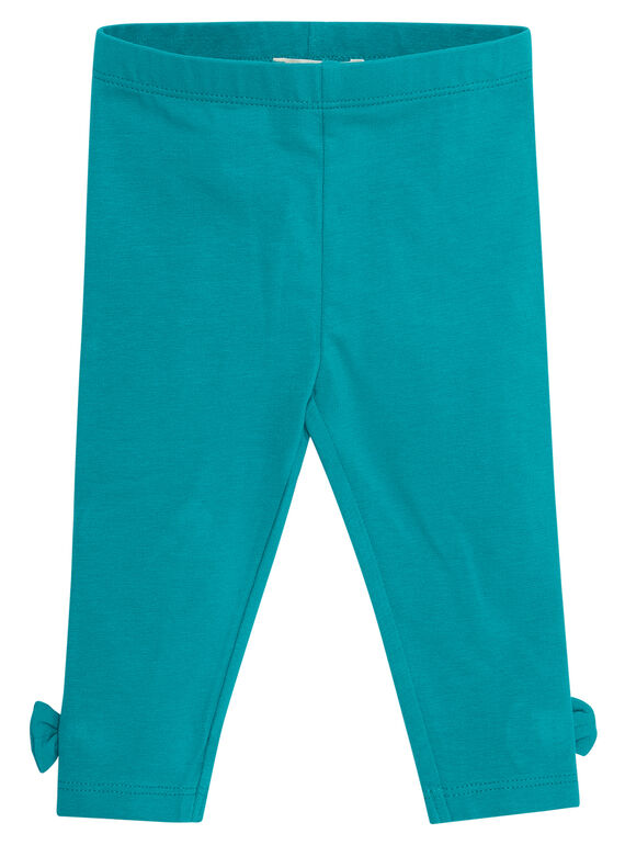 Legging bleu turquoise nœuds bébé fille JYIJOLEG4 / 20SI09T1D26621